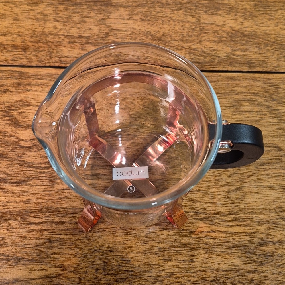 BODUM Chambord Classic Copper Tone Metal and Glass Open Sugar and Creamer Set - Picture 12 of 16